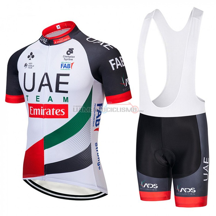 Abbigliamento Ciclismo UCI Mondo Champion UAE Manica Corta 2018 Bianco